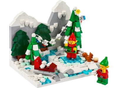 Winter scene with elves - 40564