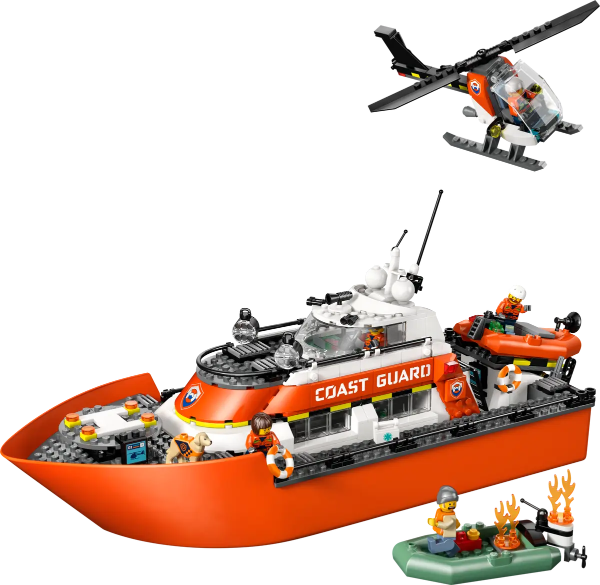Coast Guard rescue boat with helicopter - 60504