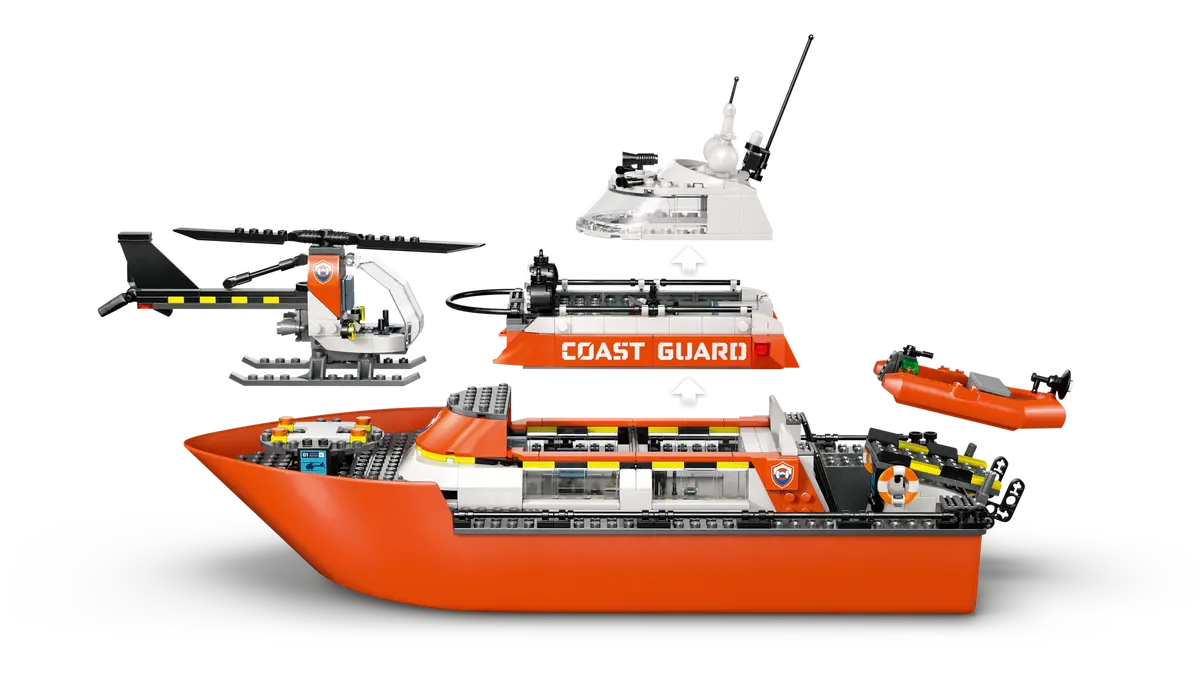 Coast Guard rescue boat with helicopter - 60504
