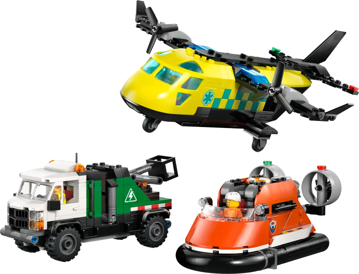 Vliegtuig, servicewagen en hovercraft remix - 60505