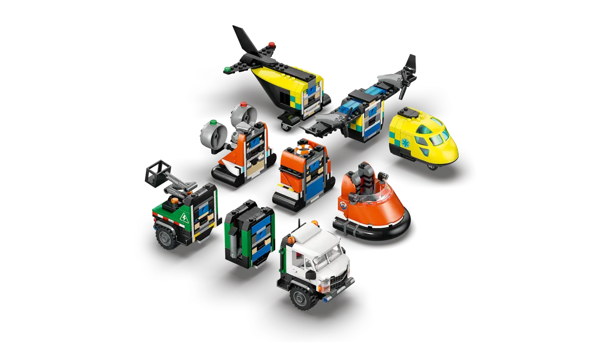 Vliegtuig, servicewagen en hovercraft remix - 60505