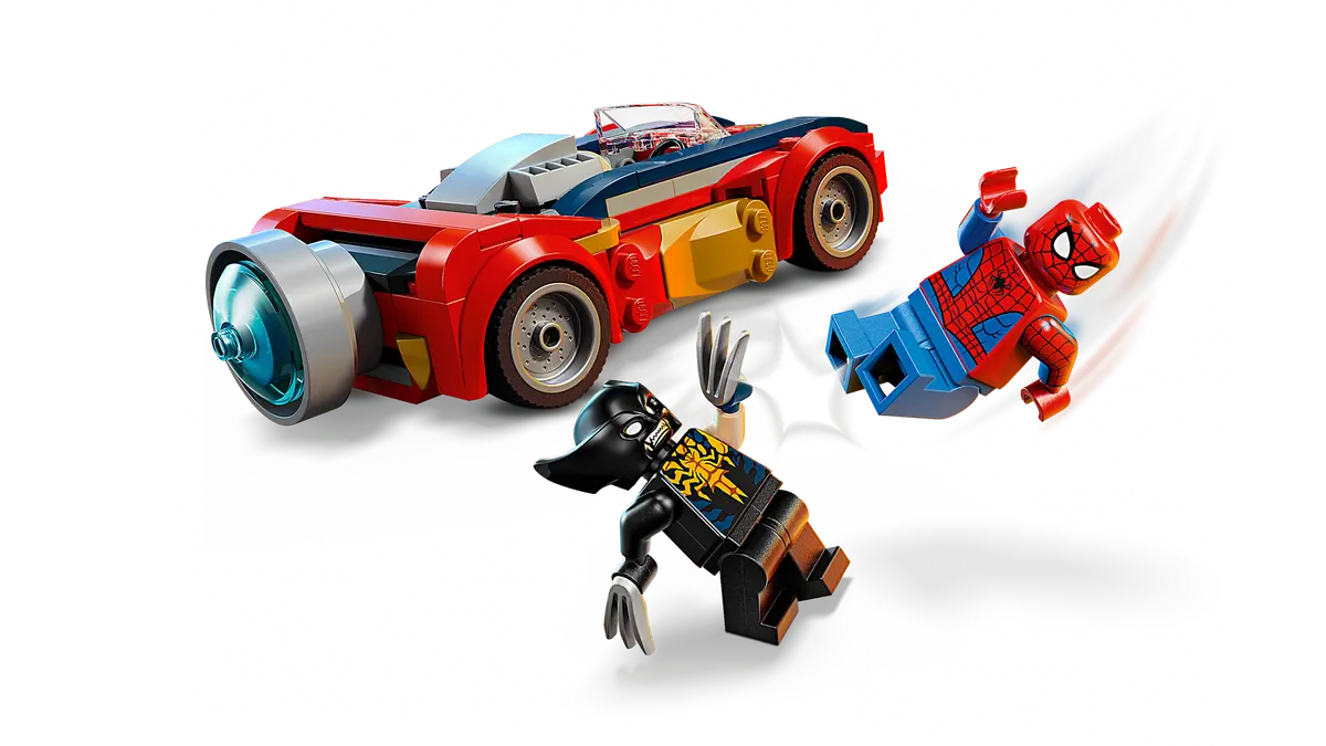 Spider-Man car vs. Venomized Wolverine - 76336