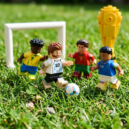 Voetbal Legendes Set – Ronaldo, Messi, Mbappé, Vini Jr. & Bal